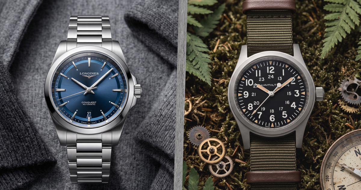 Longines Conquest vs Hamilton Khaki Field: reloj de vestir y de campo