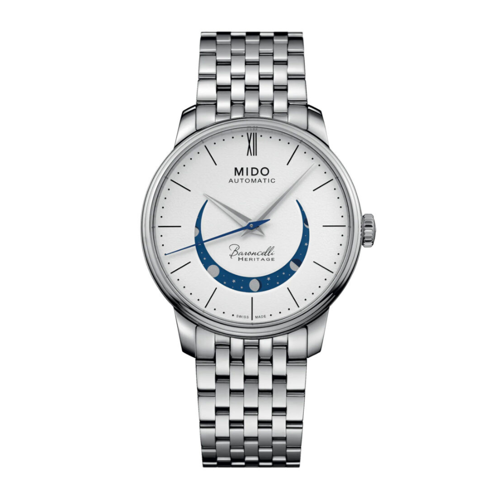 Mido Baroncelli Heritage Smiling Moon White 39mm