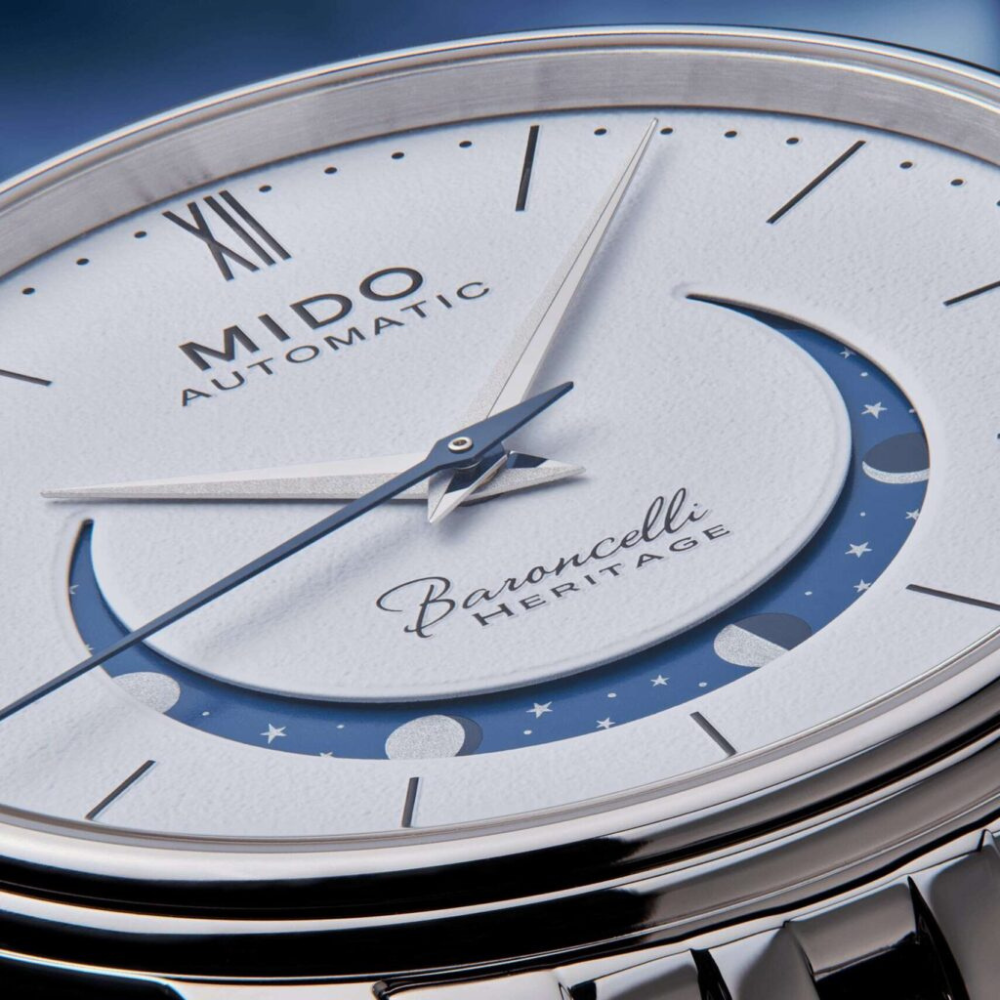 Mido Baroncelli Heritage Smiling Moon White 39mm