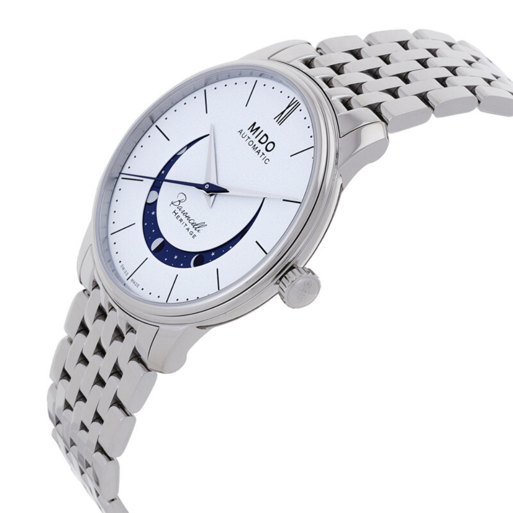 Mido Baroncelli Heritage Smiling Moon White 39mm