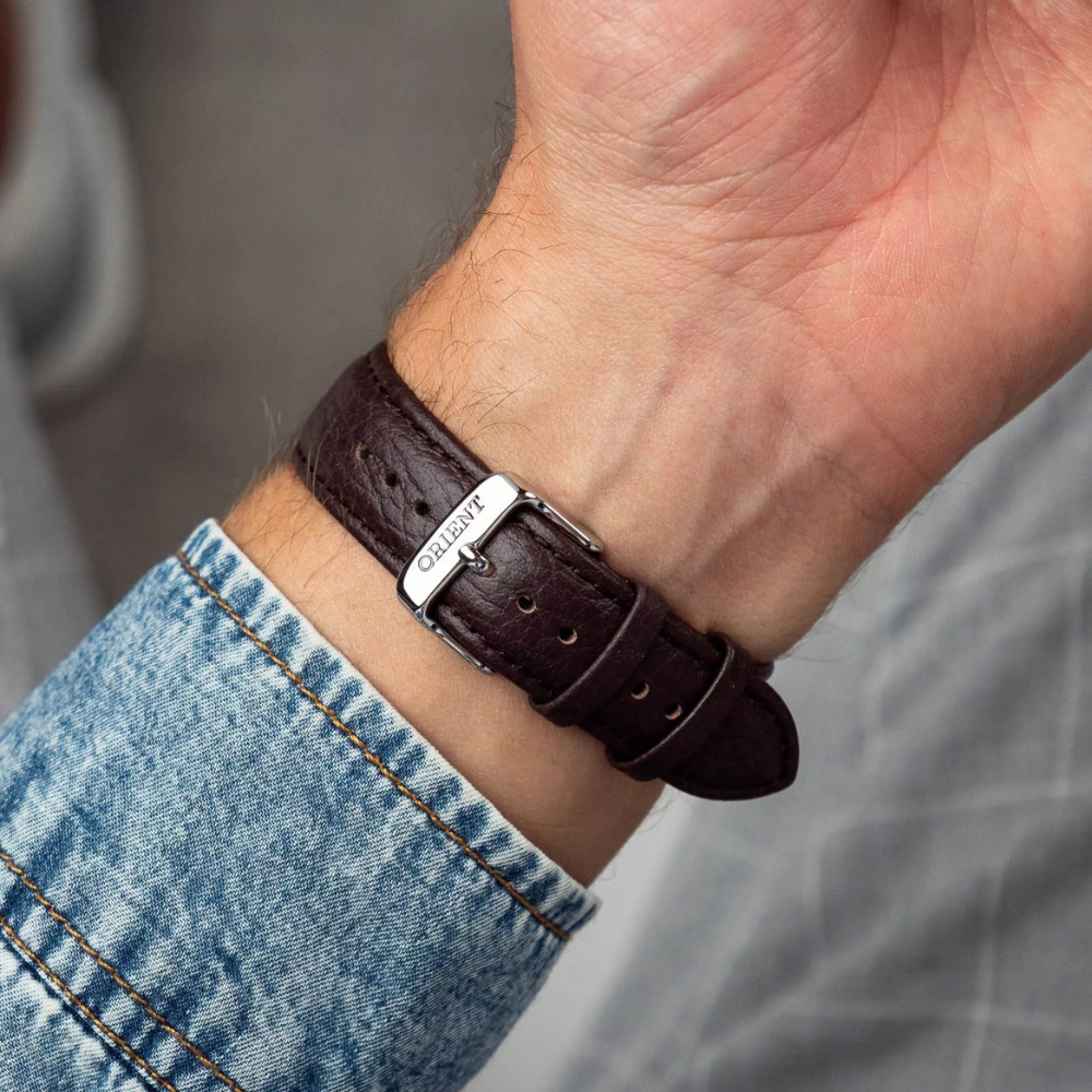 Orient Contemporary Stretto Date Brown 38.5mm