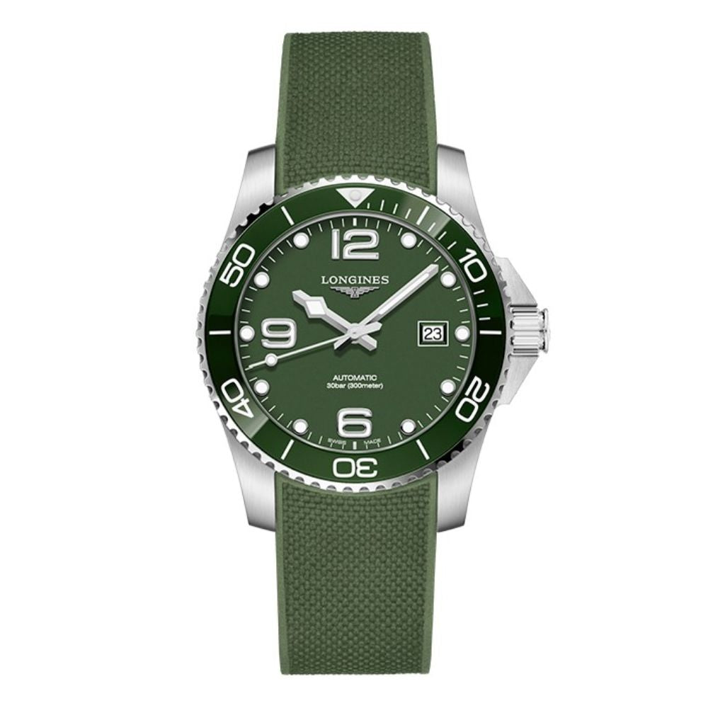 Longines Hydroconquest Automatic Ceramic Green Rubber 41mm