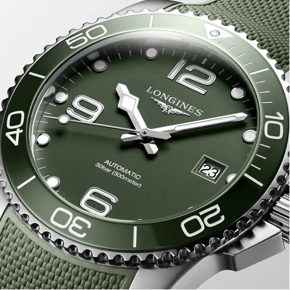 Longines Hydroconquest Automatic Ceramic Green Rubber 41mm