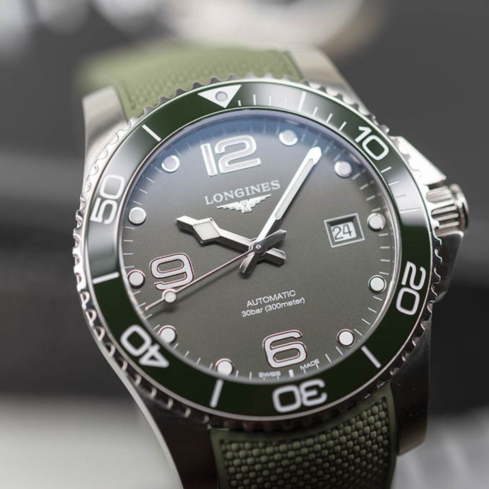 Longines Hydroconquest Automatic Ceramic Green Rubber 41mm