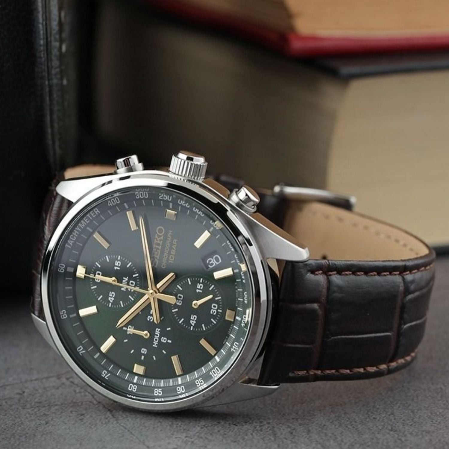 Seiko Chrono Quartz Green SSB385 41mm
