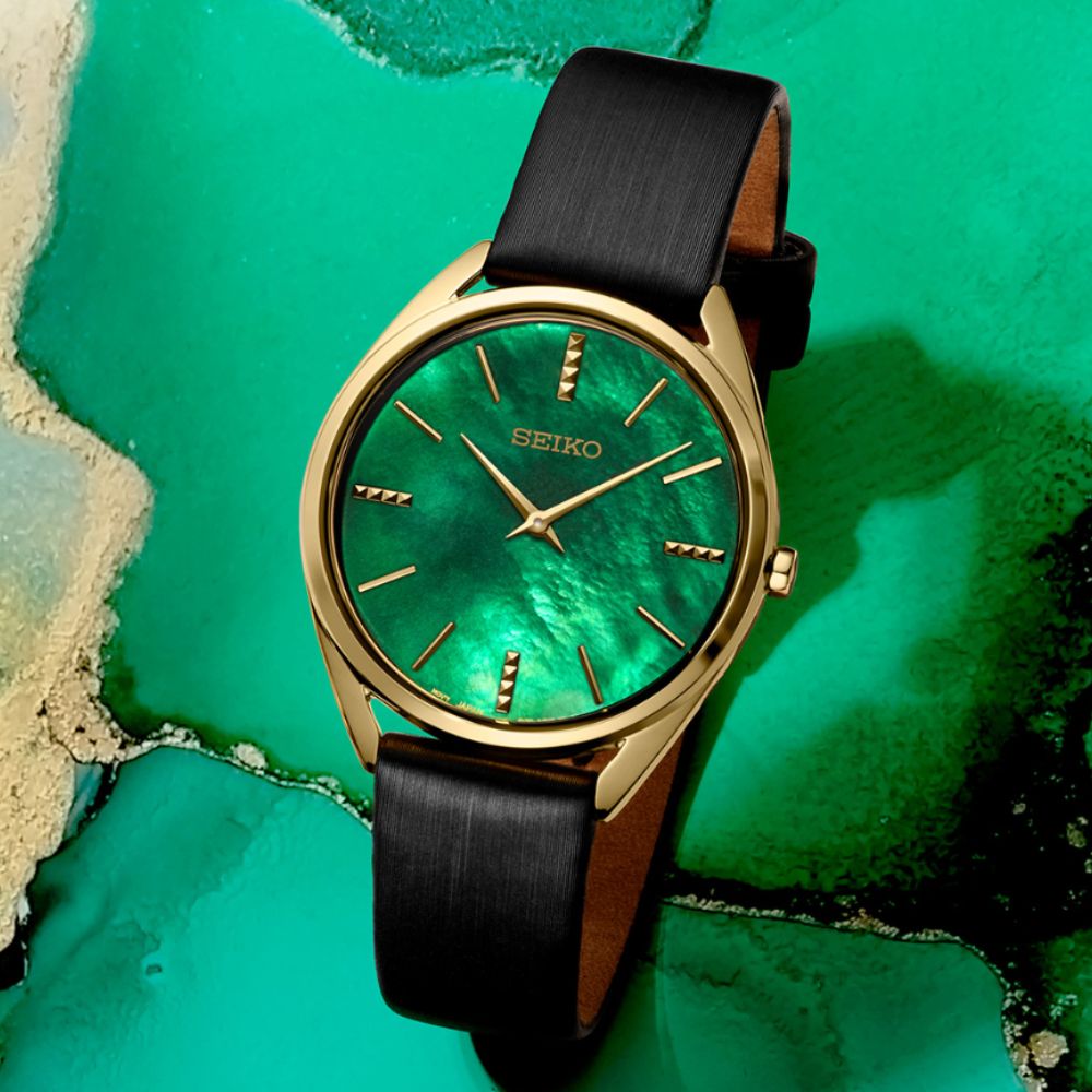 Seiko Gold Emerald Green SWR080 Ladies 32mm