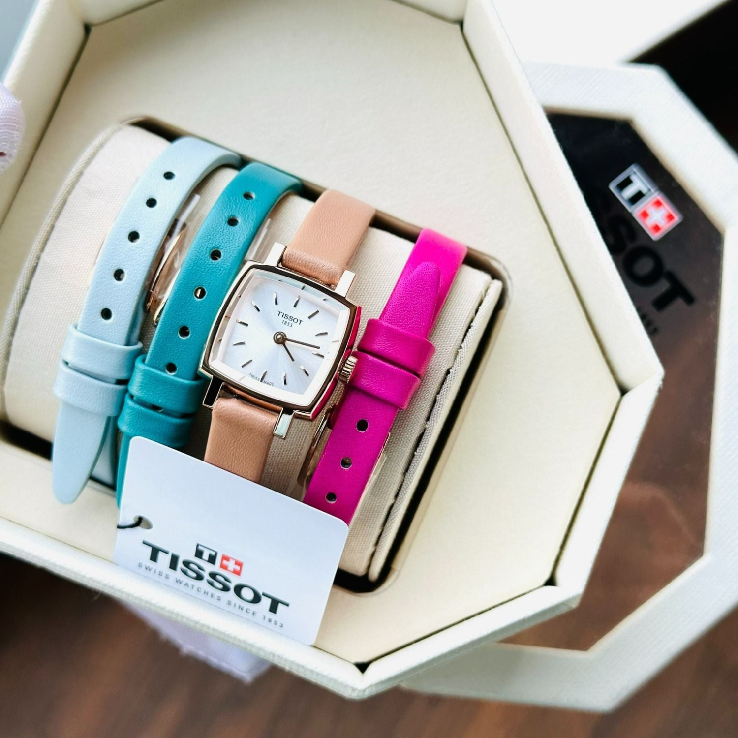 Tissot Lovely Square Summer Kit Rose Gold Ladies Watch