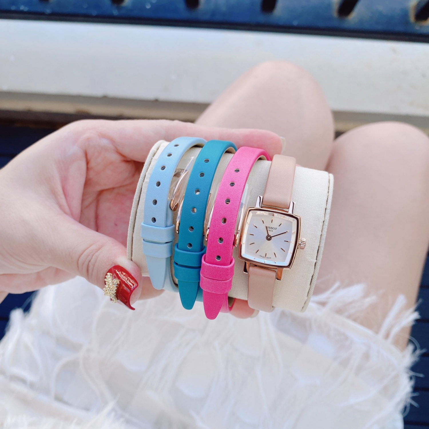 Tissot Lovely Square Summer Kit Rose Gold Ladies Watch