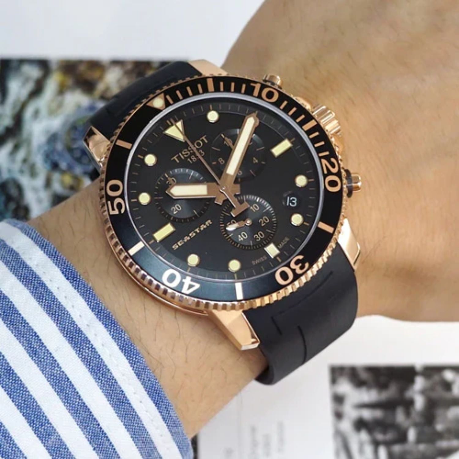 Tissot Seastar 1000 Chronograph Rose Gold 45mm