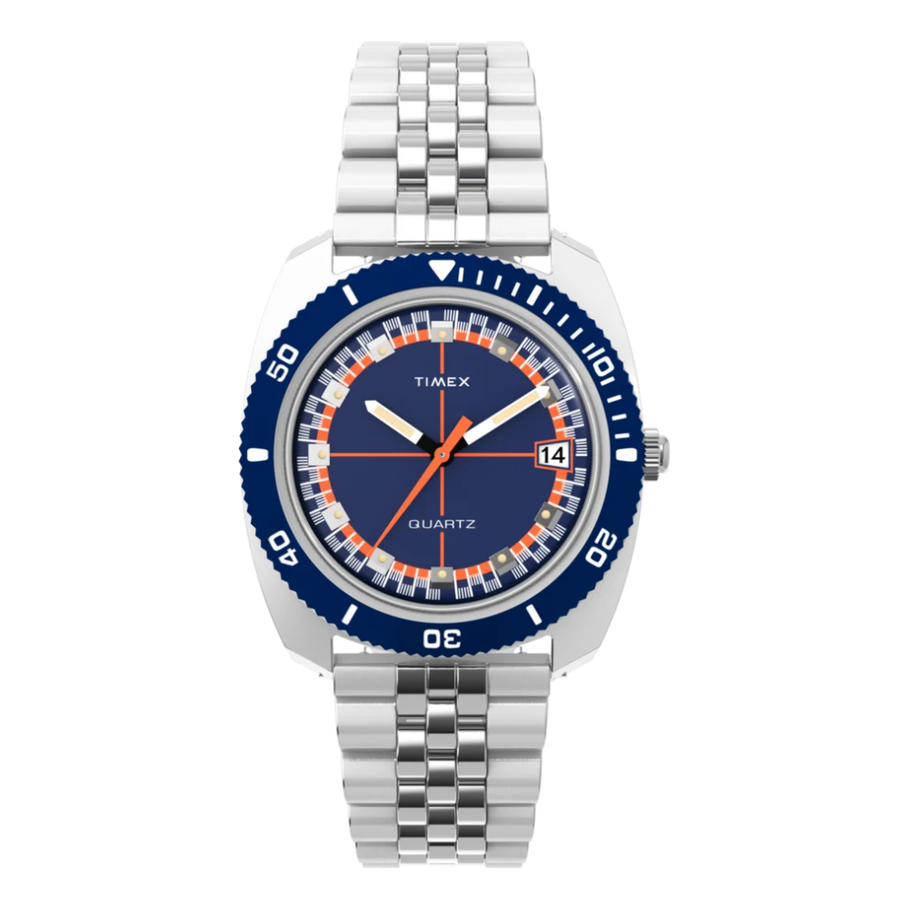 Timex Q 1971 Velocity Blue 36mm