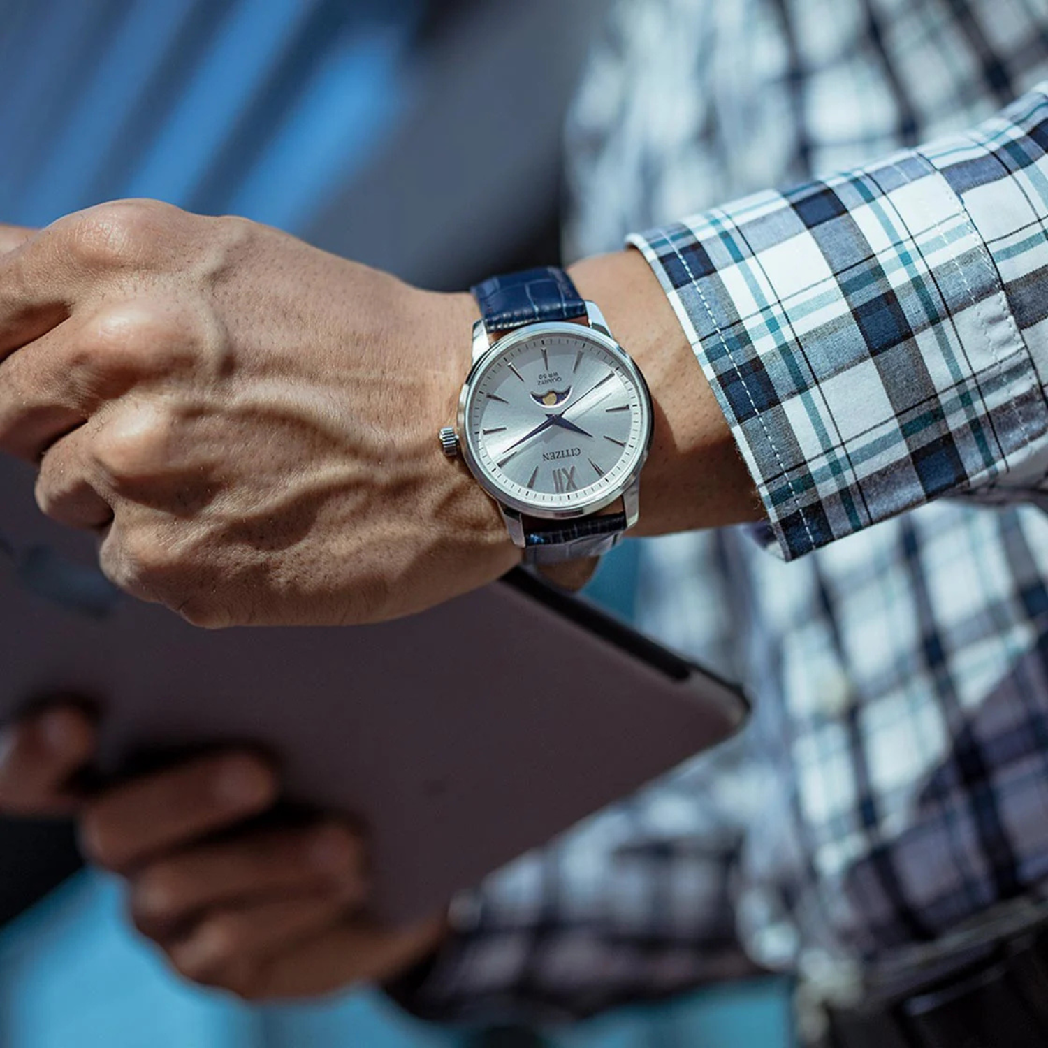 Citizen Silver Moonphase Quartz 42mm