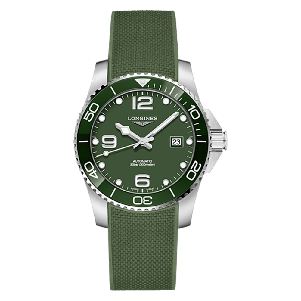 Longines Hydroconquest Automatic Ceramic Green Rubber 43mm