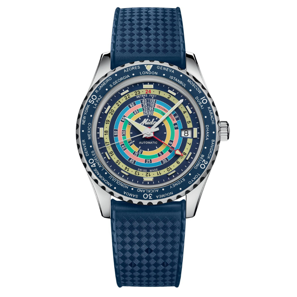 Mido Ocean Star Decompression Worldtimer Automatic Blue 40.5mm