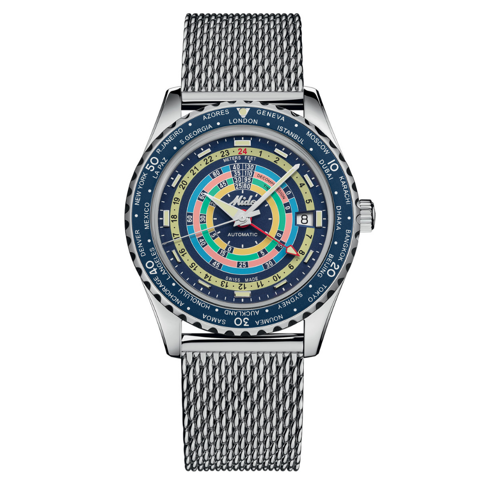 Mido Ocean Star Decompression Worldtimer Automatic Blue 40.5mm