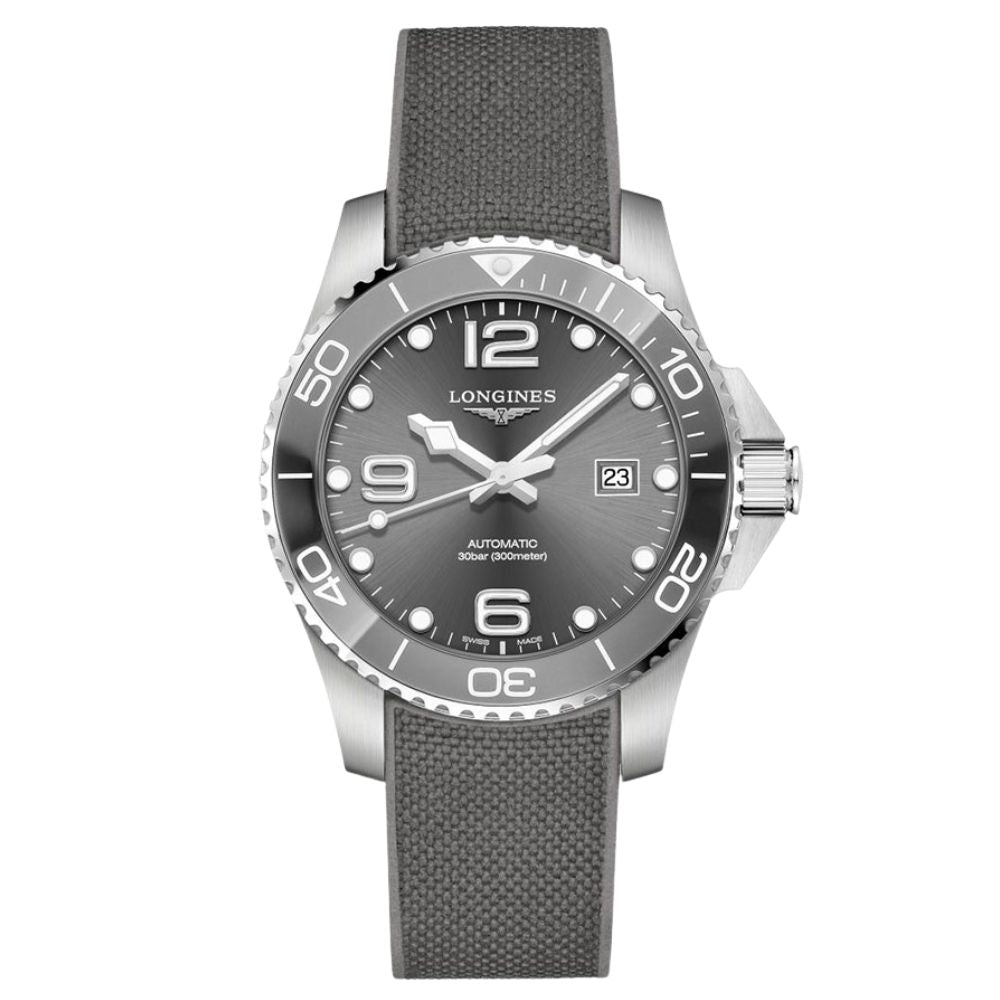 Longines Hydroconquest Automatic Ceramic Grey Rubber 41mm