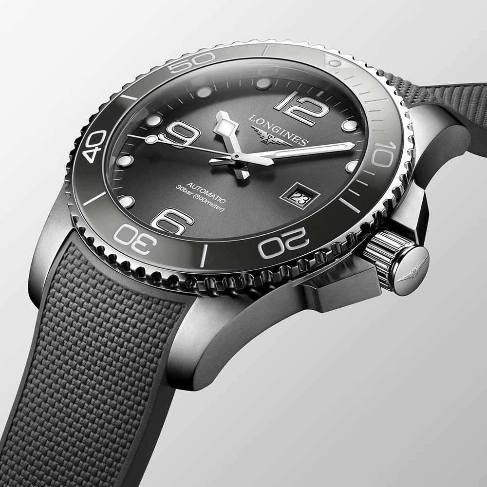 Longines Hydroconquest Automatic Ceramic Grey Rubber 41mm