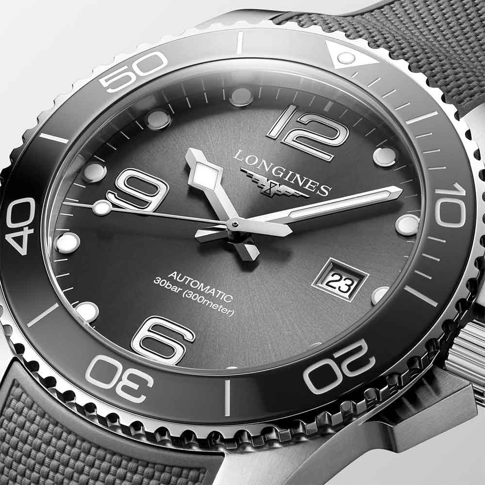 Longines Hydroconquest Automatic Ceramic Grey Rubber 41mm