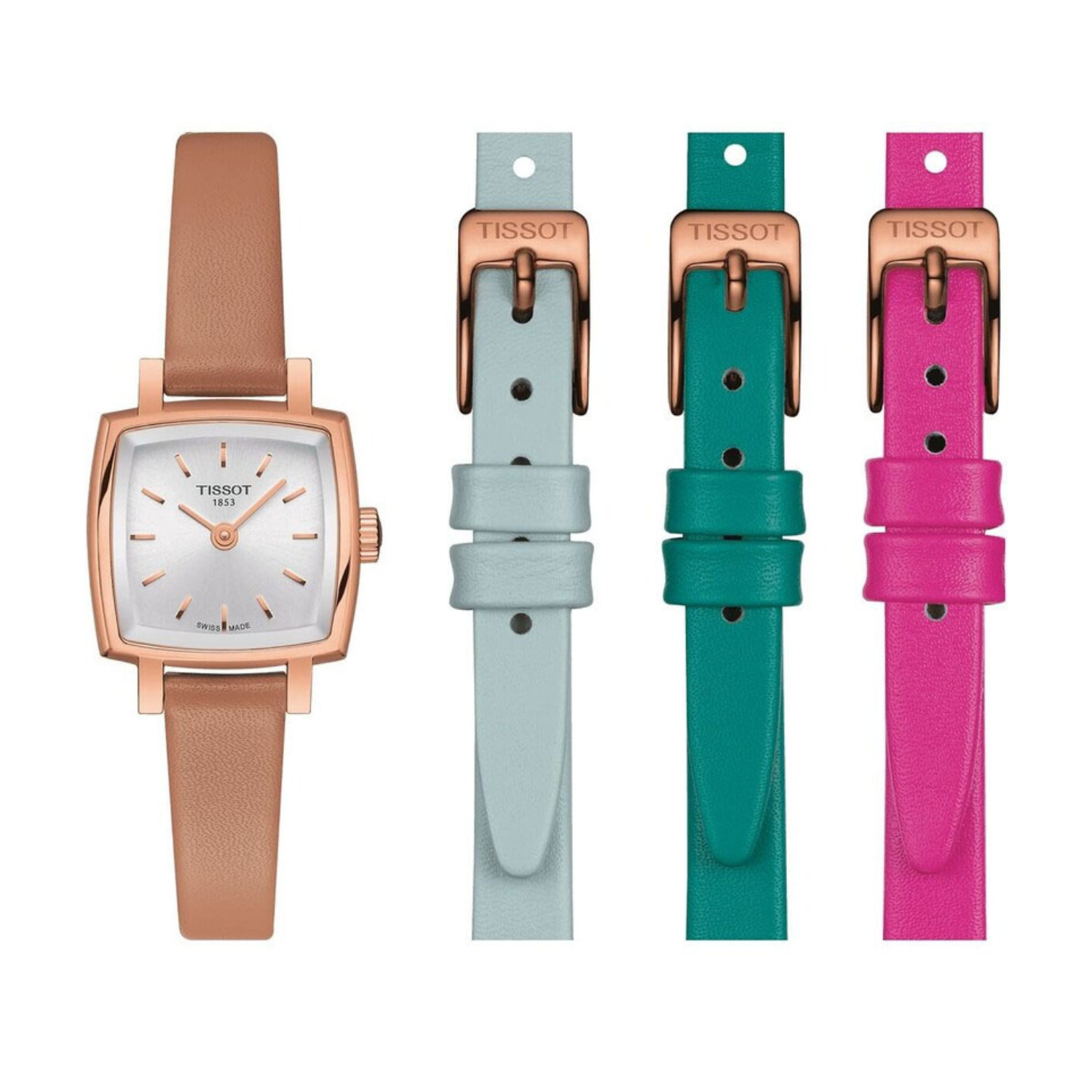 Tissot Lovely Square Summer Kit Rose Gold Ladies Watch