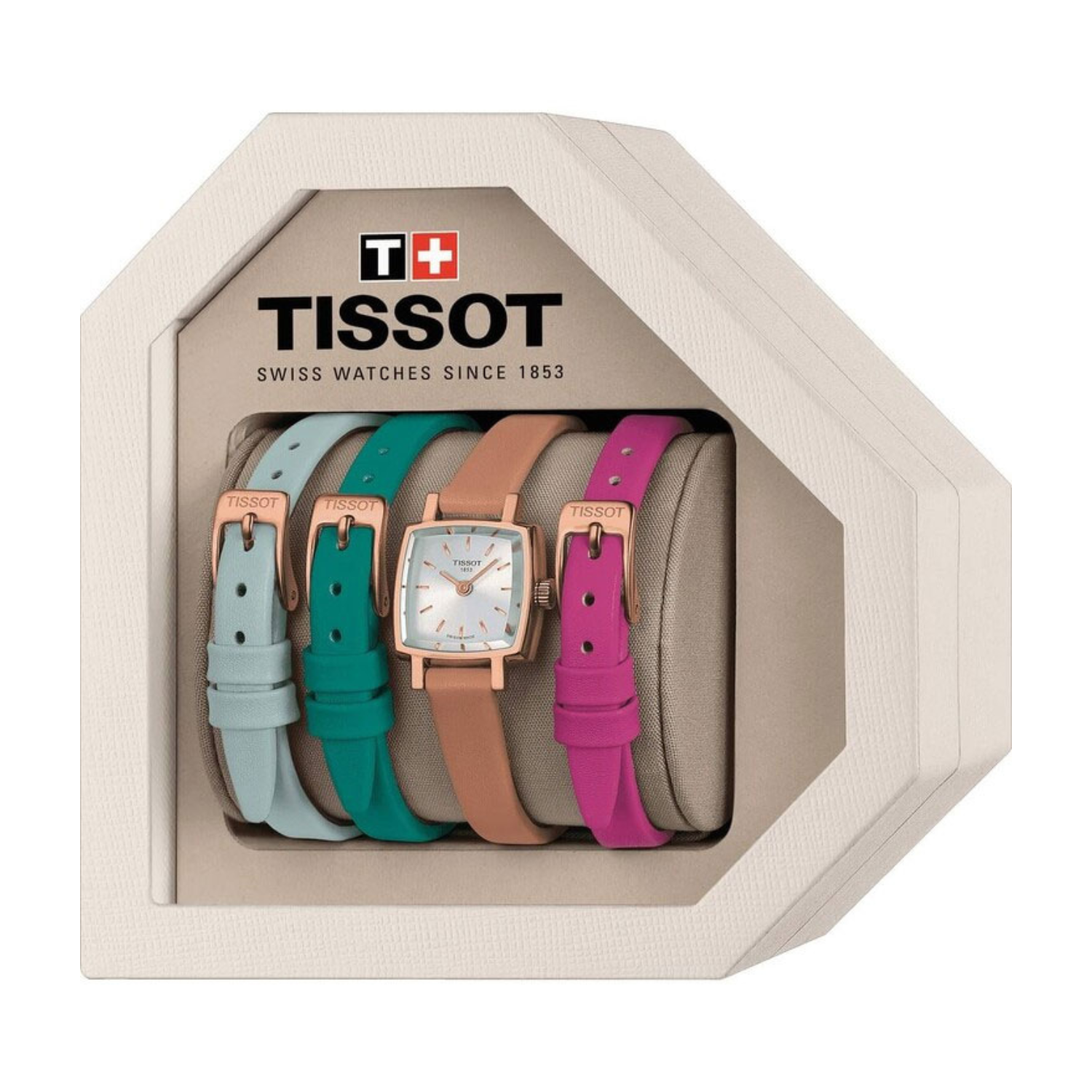 Tissot Lovely Square Summer Kit Rose Gold Ladies Watch