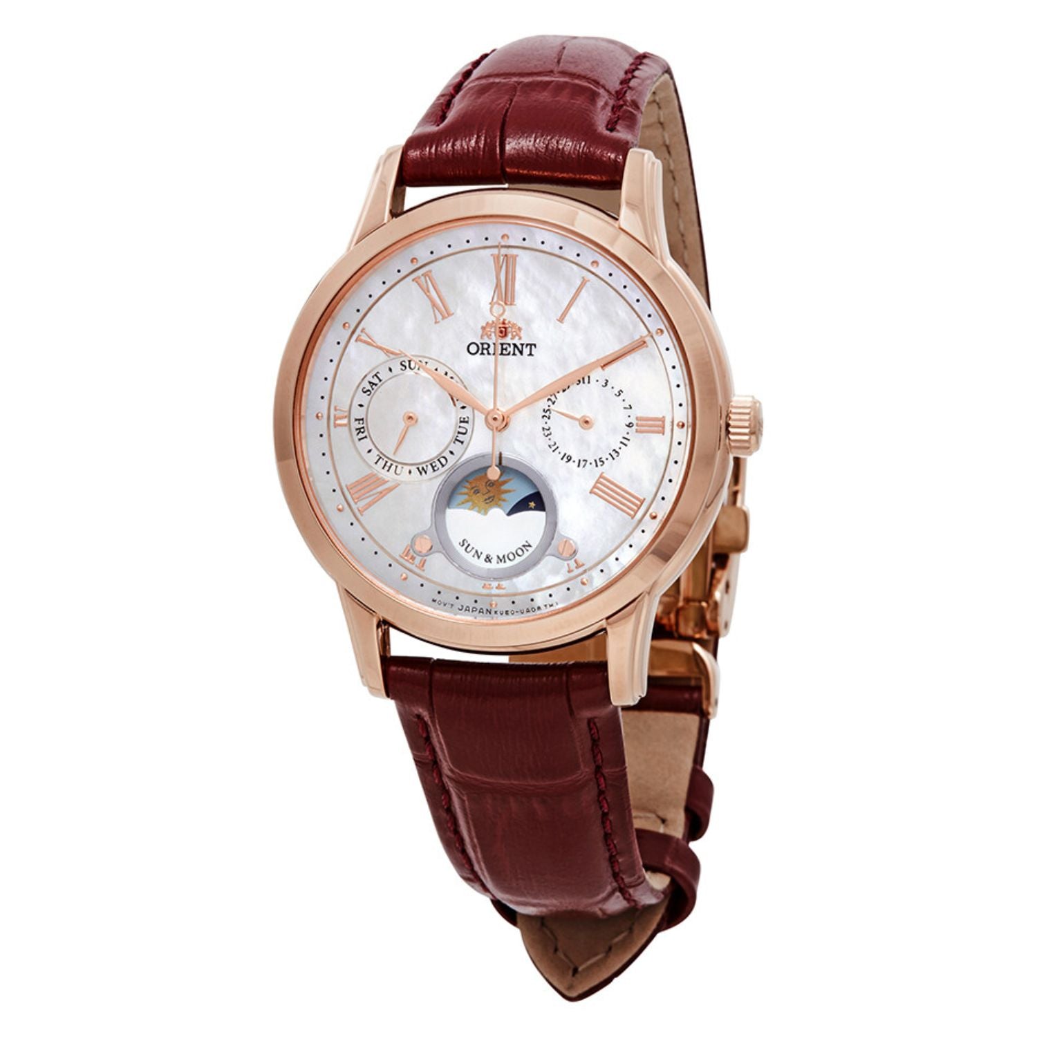 Orient Sun and Moon Open Heart Ladies Watch