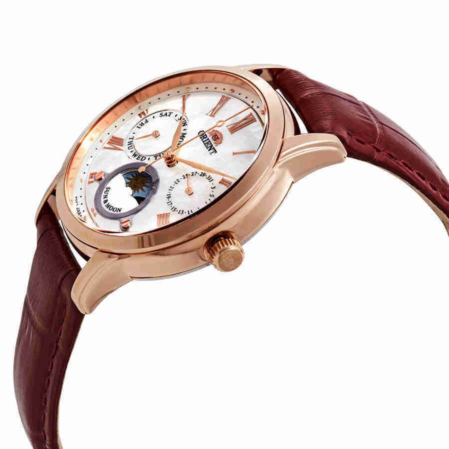 Orient Sun and Moon Open Heart Ladies Watch